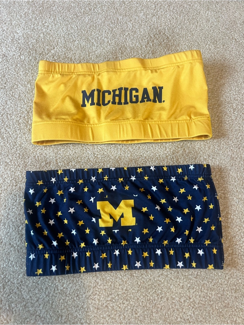 Michigan Bandeau Tops - Maize & Navy Star Print
